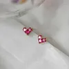 أقراط مسمار المال الحقيقي 925 الجنيه الاسترليني الفضة 14K الذهب Zircon صغير القلب للنساء اختراق الزفاف المجوهرات الفاخرة بالجملة