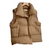 Moda donna Autunno 2023 Colletto alla coreana Elegante Piumini Cappotti caldi Capispalla casual Cintura senza maniche Gilet invernali Giubbotti 240117