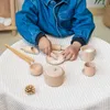 Montessori Sensory Enlighten Puzzle Spielzeug Set Simulierte Küche Tee Familienerfahrung Frühkindliche Bildung Holz 240117