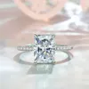 Band Rings Oevas Real 925 Sterlsilver Emerald Cut High Carbon Diamond 5A Zircon Weddrings for Women Luxury Fine Jewelry Wholesale J240118