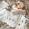 Parti Dekorasyonu 1 PC Bebek Duş Beyaz Bitki Deseni Mutlu 100 Gün Poster Doğum Günü Çiçek Asma Banner Zincirleri