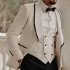 Erkekler için Erkekler Slim Fit Shawl Lapel Resmi Ceket Yelek Pantolon Özel Afrika Çiçek Damat Smokin Male Kostüm 2024