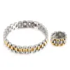 Braccialetti di braccialetto di orologi da orologio largo 10 mm di braccialetti in oro giallo da 14k per donne anelli di dito su gioielli a mano