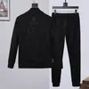 Pleinxplein Men's Tracksuits PP Skull Cotton 2 -Piece Hooded Sweatshirt Pants Sportwear Plein Suit Hoodie and Pant 875 Black