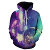 Bluzy męskie wiosna i jesienne modne bluza z kapturem kolorowy wzór 3D printing men hoodie street harajuku styl zbyt duży