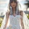 Vit älskling a-line tyll bröllopsklänning 2024 för kvinnor nya stropplösa spetsapplikationer brud rygglösa klänningar vestido de noiva yd