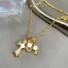 2024 Designer Marca Cross Ch Colar para Mulheres Luxo Cromos Outono Suéter Cadeia Pequena Alta Doce Moda Coração Homens Clássico Jóias Pingente Neckchain Iife