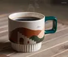 Canecas Alto nível de aparência Morandi Caneca de café vintage cerâmica água café da manhã latte estilo nórdico