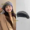 Czapki czapki/czaszki Mohair dzianina beret żeńska pluszowa malarz kapelusz wszechstronny w ins duża głowa mała wełniana nić designerka czapka czapka zimny ogród ciepły kapelusz prezent