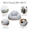 Komfort Lazy Sofas Bezug Stühle ohne Füllstoff Leinenstoff Stühle Liege Sitzsack Pouf Puff Sofabezug für Tatami Wohnzimmer 240118