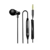 Headphones Single Side Earphone with Microphone 3.5mm Jack Mono Earbud One Ear Metal Noise Isolating Earplugs Spring Coil Reinforced Cord