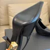 Mode Lee Sandal High Heel Slipper Luxury Designer Summer Sexy Party Women's Stiletto Slingback Loafer Mirror Leather Heels Black Dress Shoes Evening Wedding Present