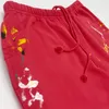 Falection 24SS GD Boyalı Parlama Sweetpant Yeniden Yapılandırılmış Paneller El Boyalı Baskı Pantolon Kırmızı