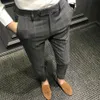 Stylowe męskie spodnie Slim Button Gładkie spodnie biznesowe 240117