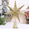 Décorations de Noël Star Metal Tree Topper Ornement Creux Design Argent pour Restaurants Accueil