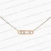 Colliers de pendentif Messik de vente chaude Messik pour femmes 18K Rose Gold Silver S925 Silver Geometri glissant trois bijoux de la Saint Valentin Diamant Gift Wholesale