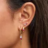 Boucles d'oreilles QUKE 3 pièces/ensemble Zircon rose Simple Pendientes mode coréenne Y2K belle boucle d'oreille Piercing bijoux cadeaux