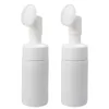 Opslagflessen 2 stuks lege schuimpomp 200 ml draagbare reinigingsfles reizen cosmetica containers met borstel voor thuis buiten (wit)