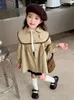 Cappotto da ragazza casual a maniche lunghe Top 2024 Autunno stile occidentale Moda Baby Girl-Pack Trench