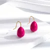 Brincos de garanhão moda gotejamento esmalte grande lágrima de aço inoxidável para mulheres doces cor estilo coreano jóias pendientes