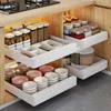 Kitchen Storage Sliding Dish Bowl Rack Cabinets Drawers Drying Organizer Sink Shelf Tableware Accessories