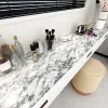 Marble Self Adhesive PVC Wallpaper Living Room Peel And Stick Waterproof Kitchen Cabinets Desktop Renovation Stickers LL