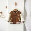 Jackets 2023 Winter New Baby Plus Velvet Thick Coat Cute Bear Infant Boy Baseball Jacket ldren Warm Kids Toddler Clothes H240508