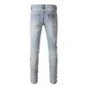 Crystal Patch Jeans Man Rhinestone تدمير مغسول تمتد الدنيم القطن حجم 40