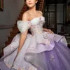 豪華な恋人QuinceanRea Dresses Vestido de 15 Quinceanera 2024アップリケレースTULL BIRTHDAY PARTY GOUNS LONG TRAIN SWEET 16
