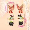 Charms 6Pcs Christmas Animal Multicolour Funny Walking Chicken Magic Frog For Necklace Pendant Diy Making