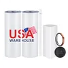 CA US Entrepôt 20oz Sublimation Vierge Double Paroi Tasse Isolée Sous Vide Gobelet Droit En Acier Inoxydable