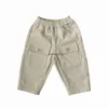 Trousers 2024 Spring New ldren Vintage Big Pocket Cargo Pants Baby Loose Kids Boys Casual 1-6year Toddler Clothes H240508