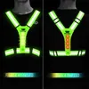 Lights West Cykling Säkerhet Reflekterande Vest LED -körning Ljus USB -avgift Justerbar cykling Vest Night Varning Work Fishing Sports Vest