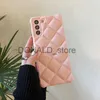 Mobiltelefonfall Japan Korean Pink Black Whtie Rhombus Lattice Glossy Soft Case för Samsung Galaxy S21 S22 Plus S21 S22 Ultra Protective Cover J240118