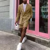 Männer Anzüge Sommer Lose Männer 2 Stück Set Mit Kurzen Hose Straße Tragen Zweireiher Blazer Terno Masculino Nach Maß