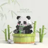 Blocos criativos diy montável animal bonito mini estilo nese animal panda bloco de construção educacional menino brinquedos para ldren modelo bricksvaiduryb