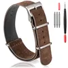 Orijinal Buzağı Deri Nato Straps Coffee Super Confortable İtalya Süet Saat Bantları 18mm 20mm 22mm 240117