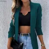 Abiti da donna Blazer Moda 2022 Blazer Giacca da donna Tasche con patta Giacca da abito tinta unita Ufficio Lavoro Risvolto Aperto davanti Cardigan Blazer CapispallaL240118