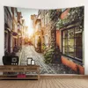 Tapestries 3D stone brick wall printing tapestry retro street landscape hanging hippie bohemian decoration art background clothvaiduryd