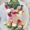 12pcslot Rose Latex Artificial Flowers Real Touch Home Decorations For Wedding Birthday Party Decor Branch Bouquet 240117