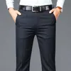 Business Casual Ruit Pants Men Solid High Talle Prosty Office Formal Moders Mens Class