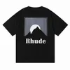Rhude Shirt Summer Designer T Quality Top Tees Mänskjortor Toppar Letter Print Mens Women Clothing Short Sleeved S-XL