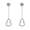 Studörhängen Milamiss Gourd Long Moissanite S925 Sterling Silver Plated Ear Wire Earring D Color VVS1 Party Present Fine SMEEXKE