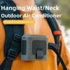 Elektrische Ventilatoren Multifunktionaler Outdoor-Ventilator mit hängendem Hals, tragbarer Camping-Wandersport-USB-Mini-Ventilator mit 8000-mAh-Powerbank und Licht YQ240118