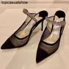 JC Jimmynessità Choo Trend tacco di moda Fashion-Luxury Classic High Shoes Top Sandal Out Color Matching Colors appuntiti con paillettestri di paillettes Sandali con tacco alto