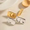 Kolczyki stadiarskie ze stali nierdzewnej PVD 18K Gold Taped Tornish Rugged Rectangle for Woman Jewelry Hurtowa 2024 Trenda