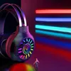 Cuffie/auricolari VAORLO Profession Gioco auricolare Luce RGB con microfono HD Bassi super HiFi per giochi Cuffie cablate USB per computer portatile