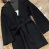 Топ Maxmaras, кашемировое пальто, женские пальто с запахом, Max Home, газовое, волнистое, с узором, классический черный, очень утягивающее