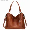 Sacos de compras New Soft Leather Hobo Bag para mulheres Bolsa de ombro de grande capacidade Lurxury Designer Handbag Ladies Daily Shopping Crossbody Bag Q240118