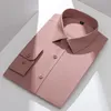 Men's Casual Shirts High End Shirt Long Sleeved Solid Color Top Cardigan Business Dress Pocket Less Suit Inner Lining